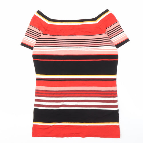 Oasis Women's Multicoloured Striped Ringer T-Shirt M