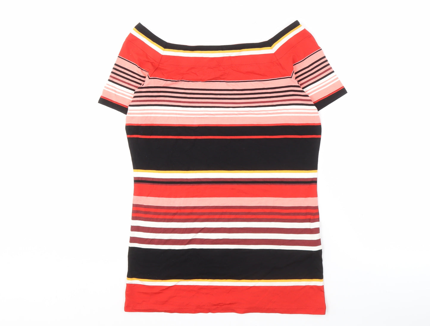 Oasis Women's Multicoloured Striped Ringer T-Shirt M