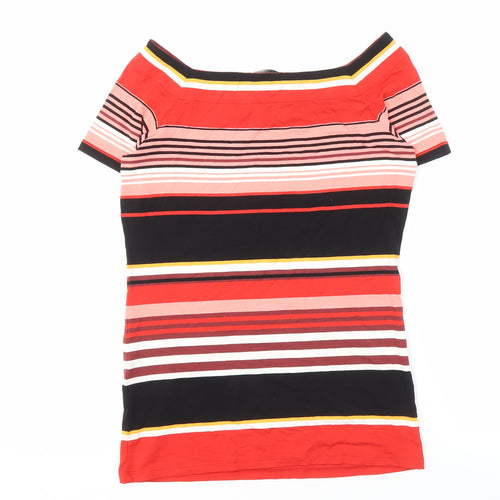 Oasis Women's Multicoloured Striped Ringer T-Shirt M