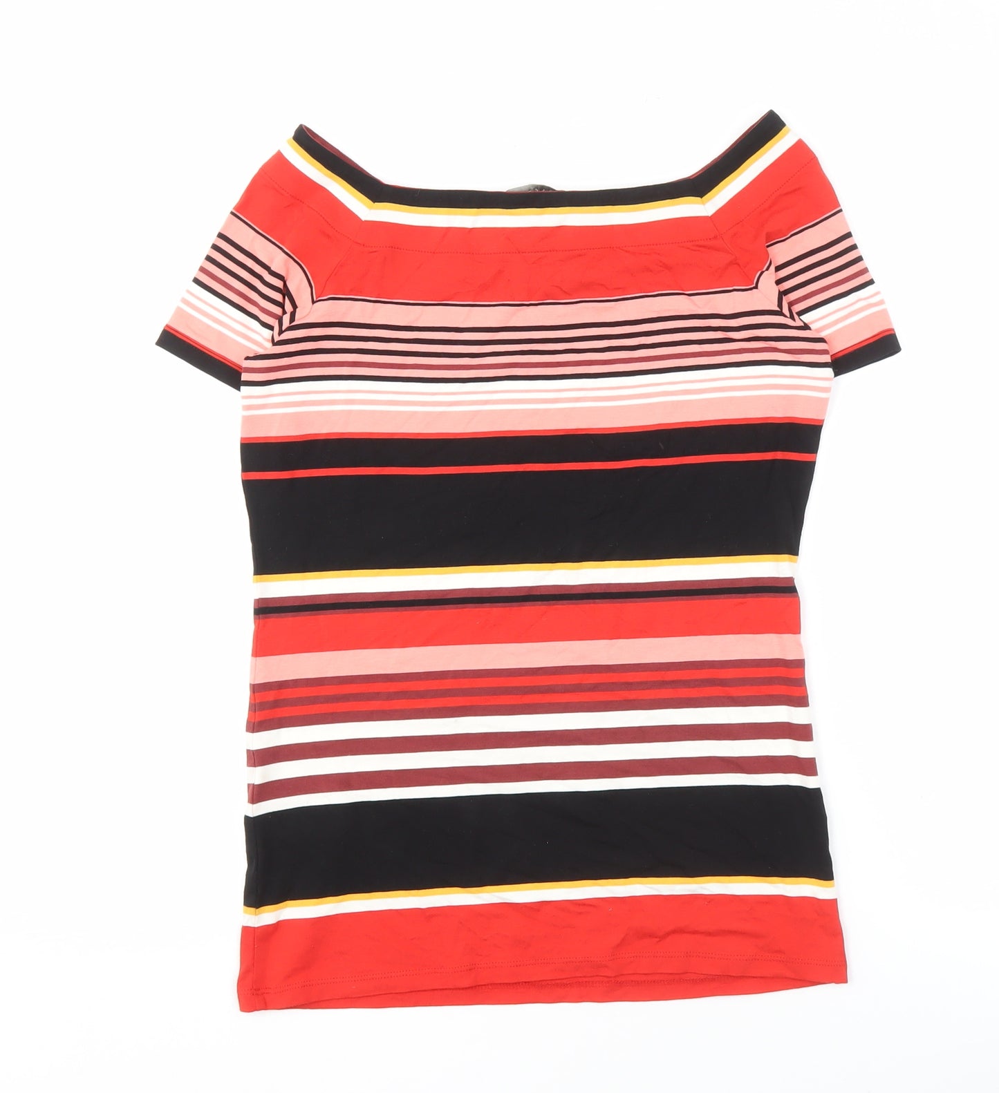 Oasis Women's Multicoloured Striped Ringer T-Shirt M