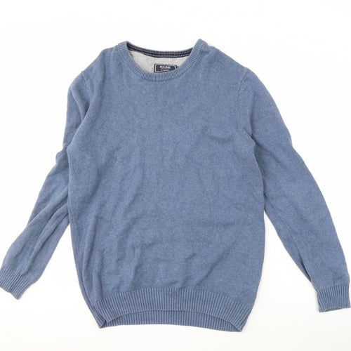 Maine New England Men’s Blue Cotton Medium Pullover Jumper