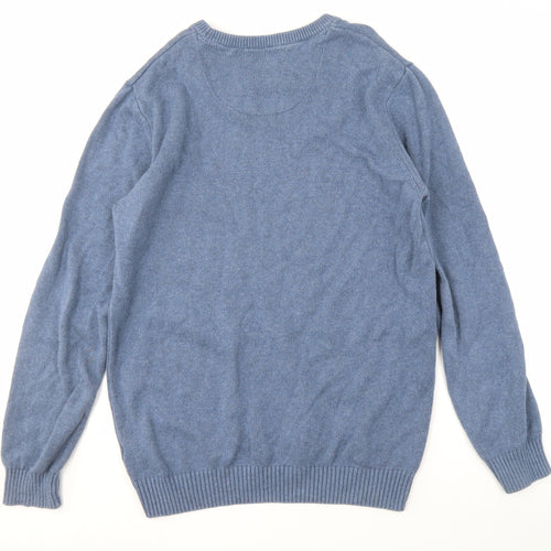 Maine New England Men’s Blue Cotton Medium Pullover Jumper