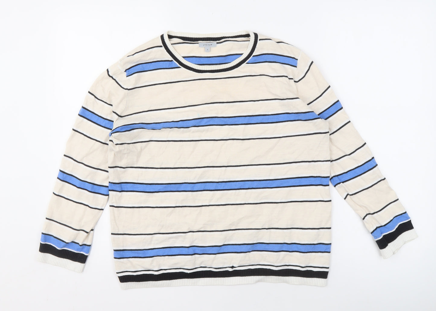 Jigsaw Women's Multicoloured Striped Pullover Jumper, Size S