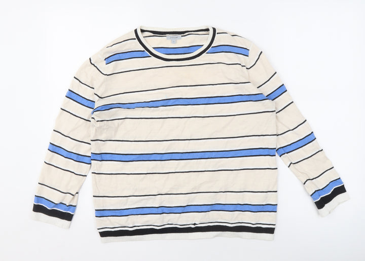 Jigsaw Women's Multicoloured Striped Pullover Jumper, Size S