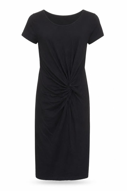 Front view of Post Card Women’s Black Casual Dress, size UK 2