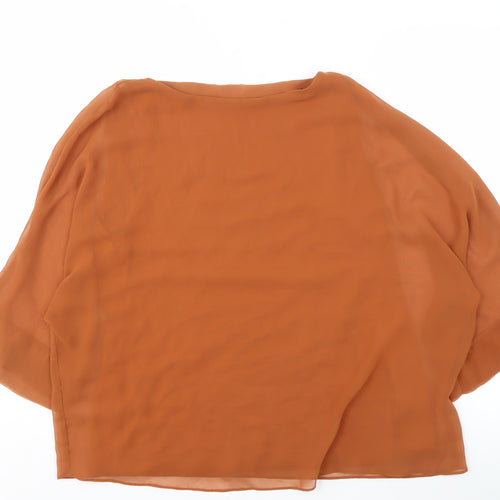 Wallis Women's Brown Blouse - Size M, Boat Neck, Solid