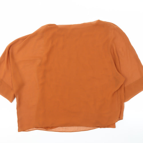 Wallis Women's Brown Blouse - Size M, Boat Neck, Solid
