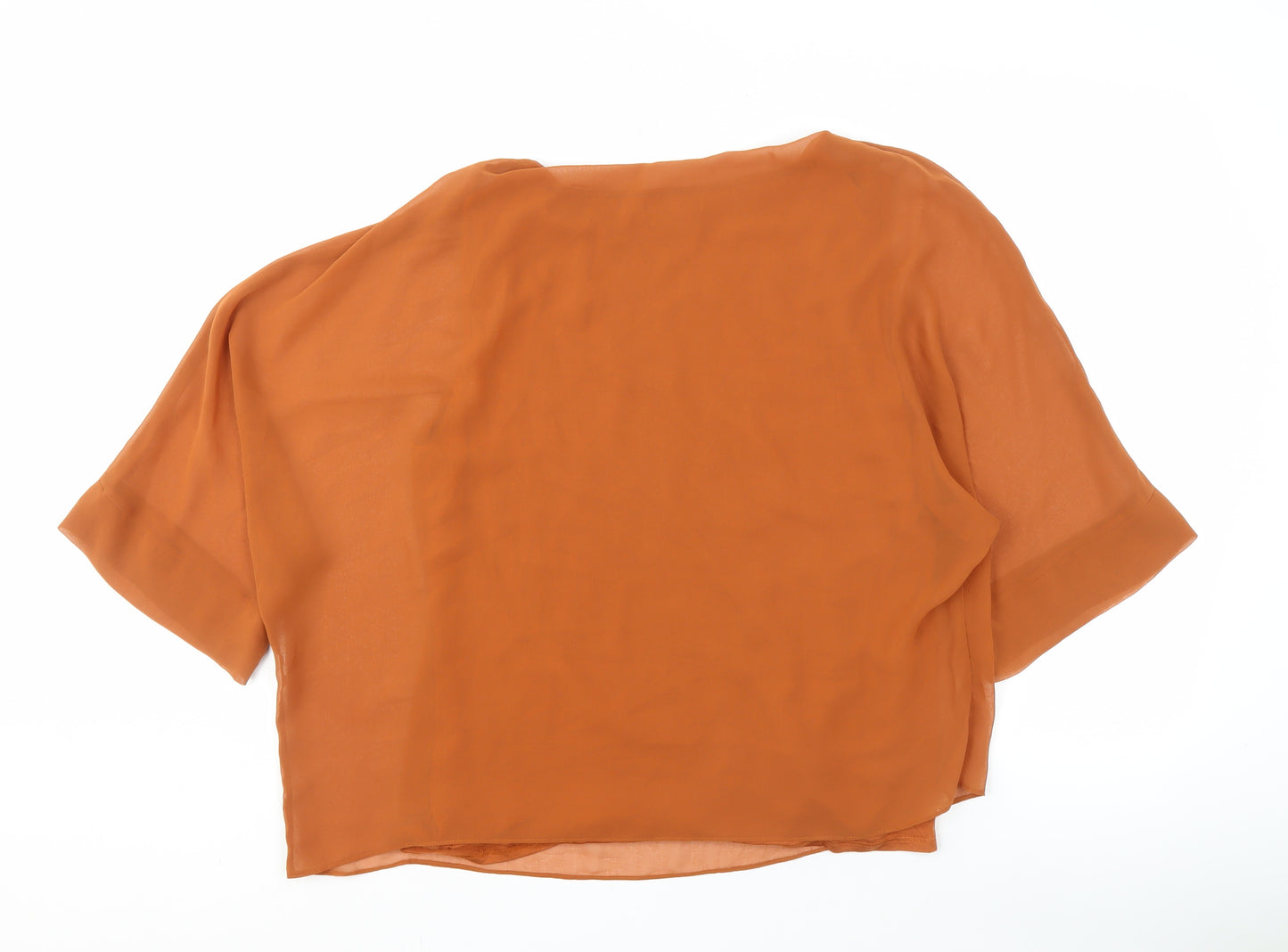 Wallis Women's Brown Blouse - Size M, Boat Neck, Solid