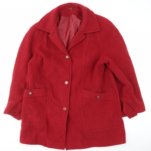 EWM Women's Red Wool Blend Coat Size 16