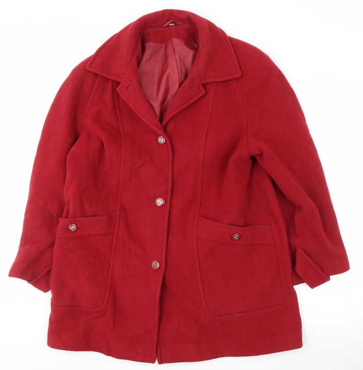EWM Women's Red Wool Blend Coat Size 16