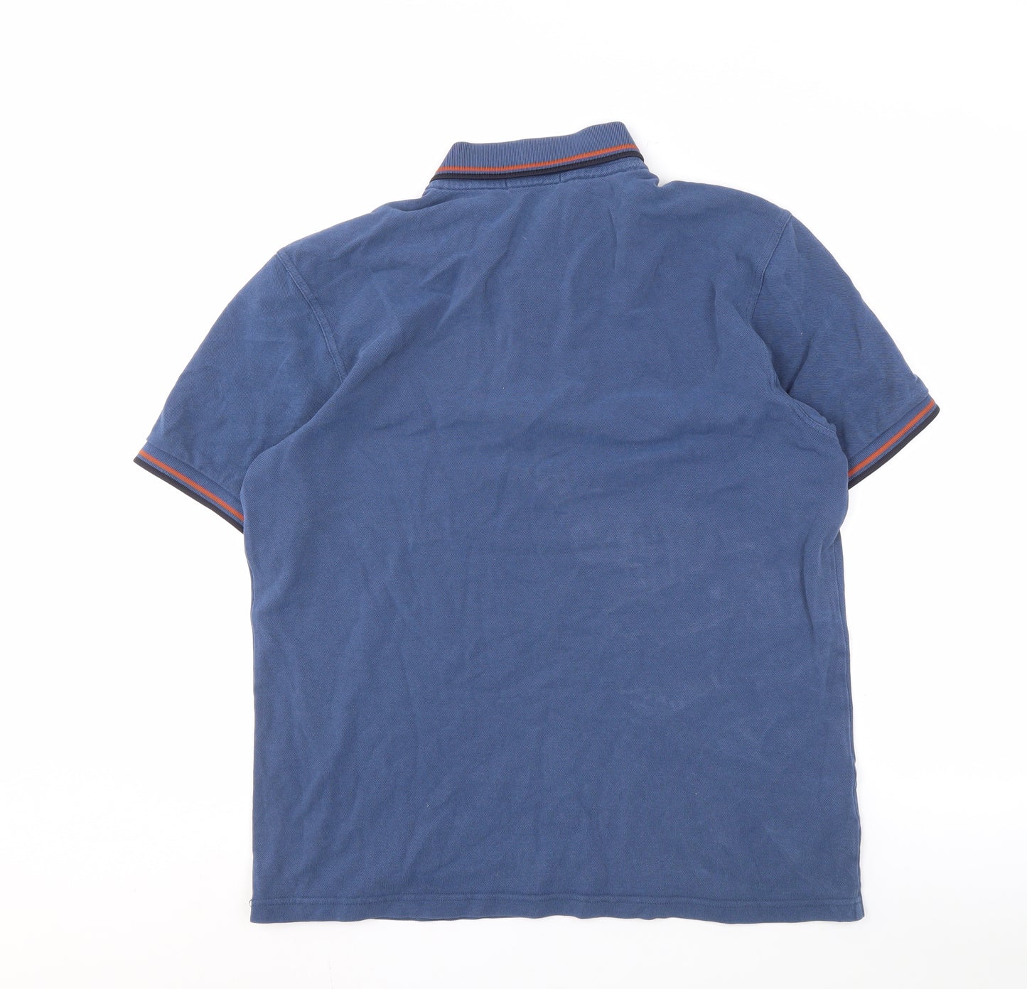 Fred Perry Men's Blue Polo Shirt L Size Solid Short Sleeve