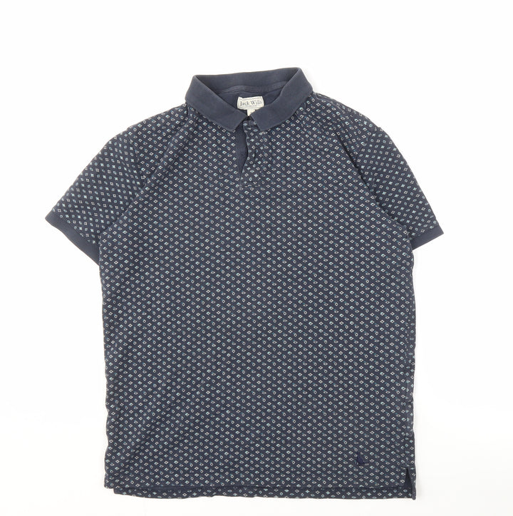 Jack Wills Men's Blue Polo Shirt Size S Short Sleeve