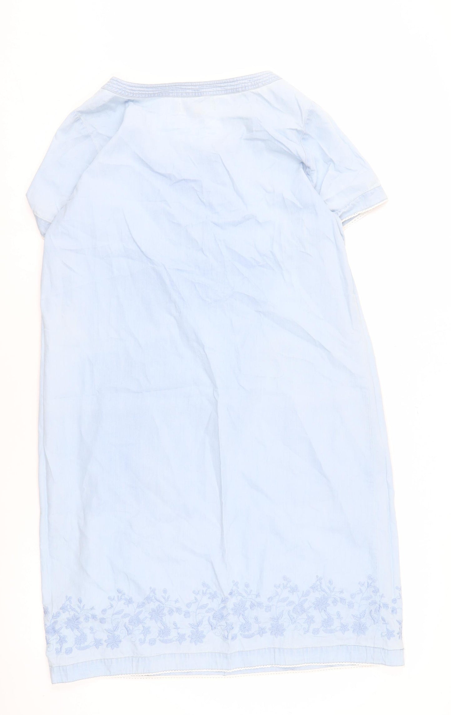 Brakeburn Women's Blue Cotton Knee Length Shift Dress