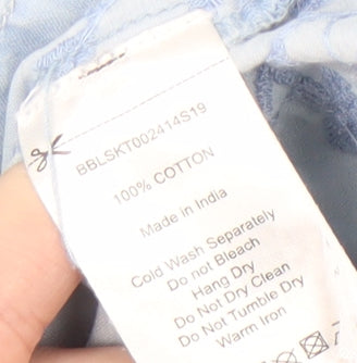 Brakeburn Women's Blue Cotton Knee Length Shift Dress