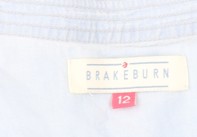 Brakeburn Women's Blue Cotton Knee Length Shift Dress