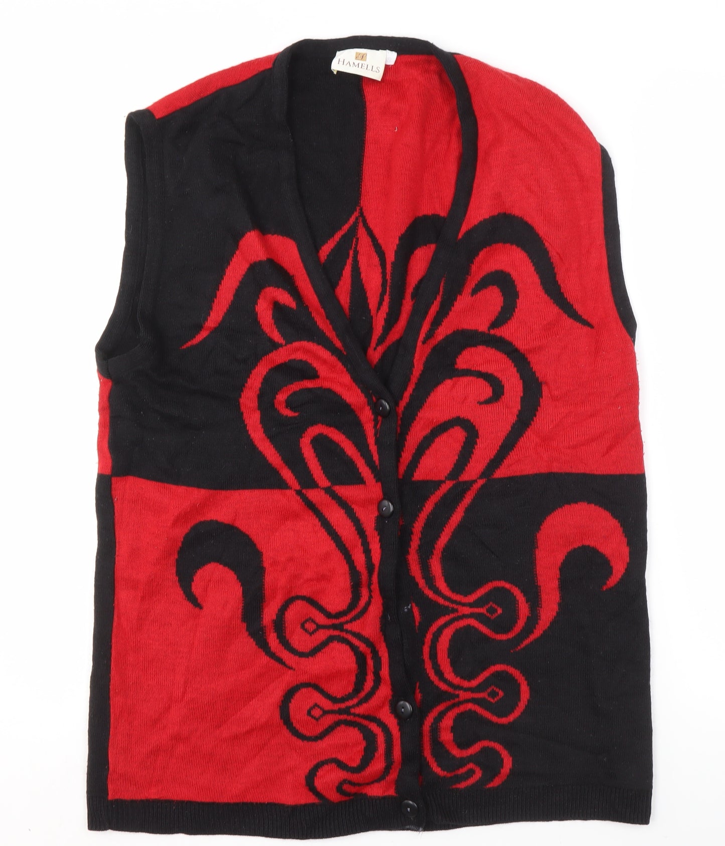 Hamells Women's Red and Black Cardigan - Size S