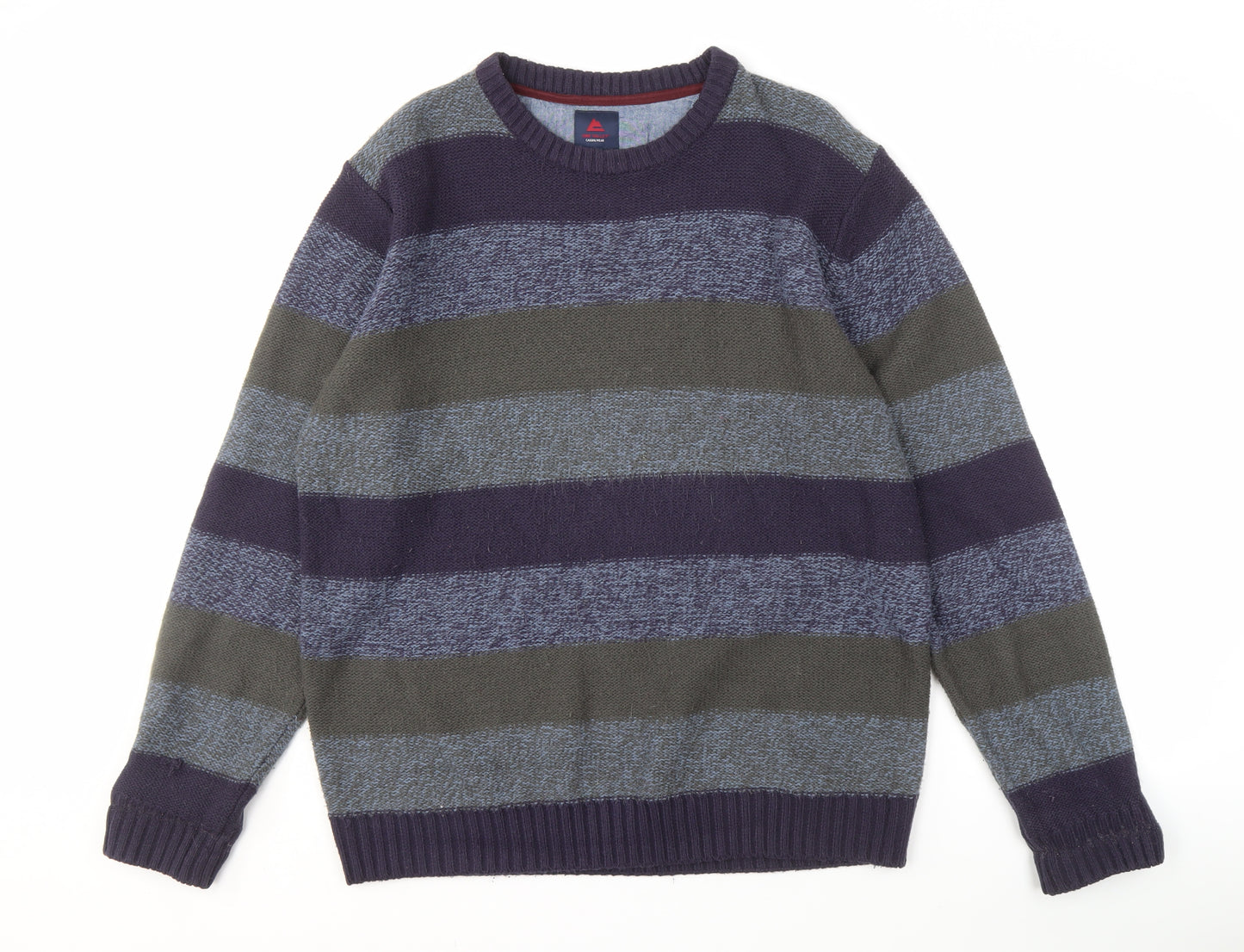 One Valley Men's XL Multicoloured Striped Pullover Jumper