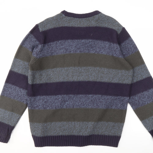 One Valley Men's XL Multicoloured Striped Pullover Jumper