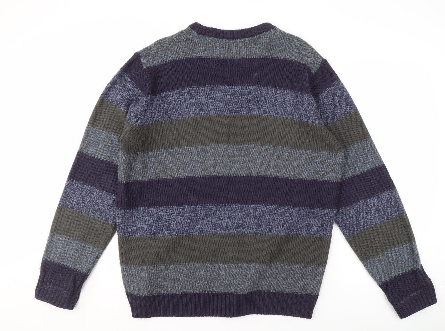 One Valley Men's XL Multicoloured Striped Pullover Jumper