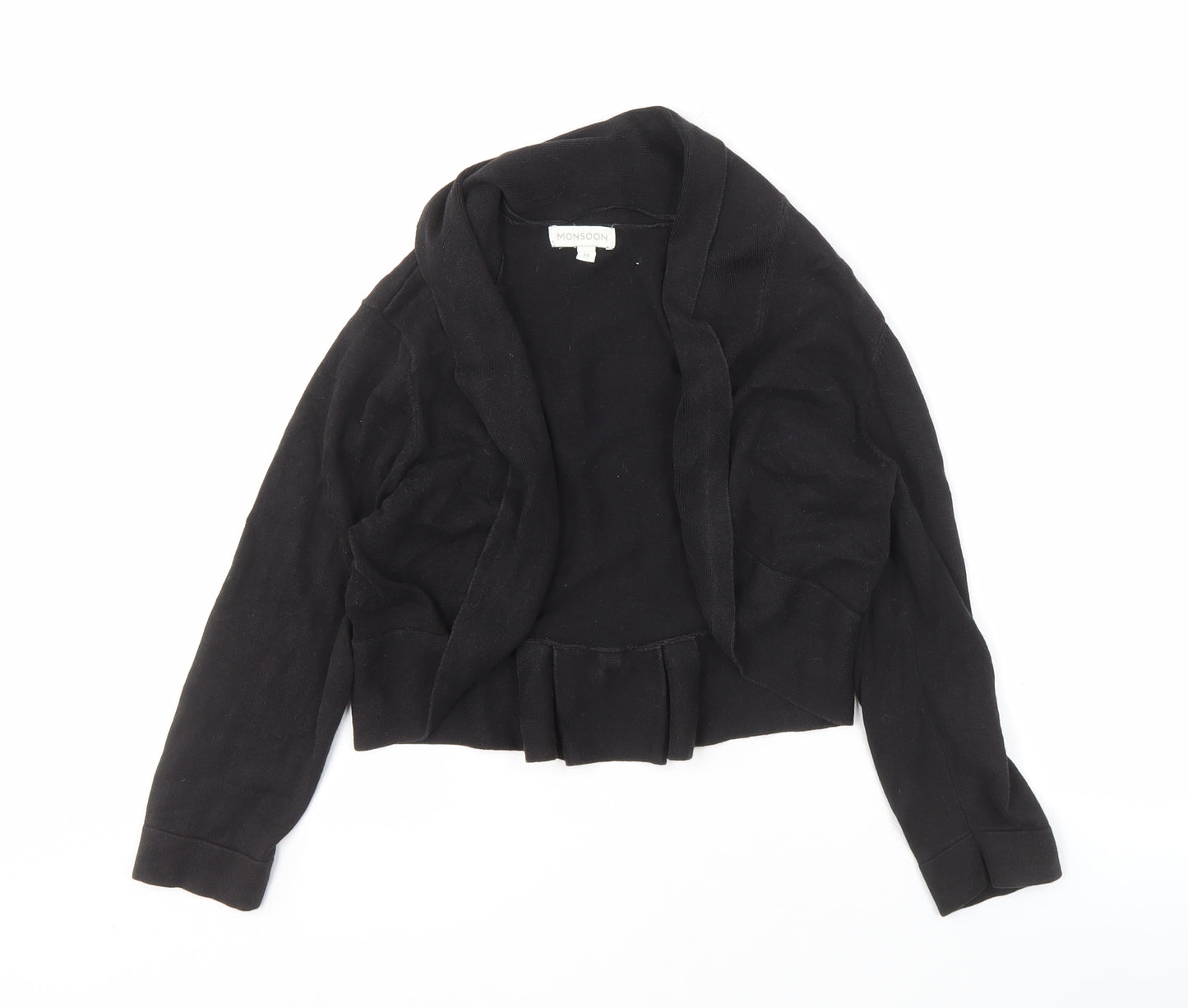 Monsoon Women's Black Medium Open Front Cardigan with Bow