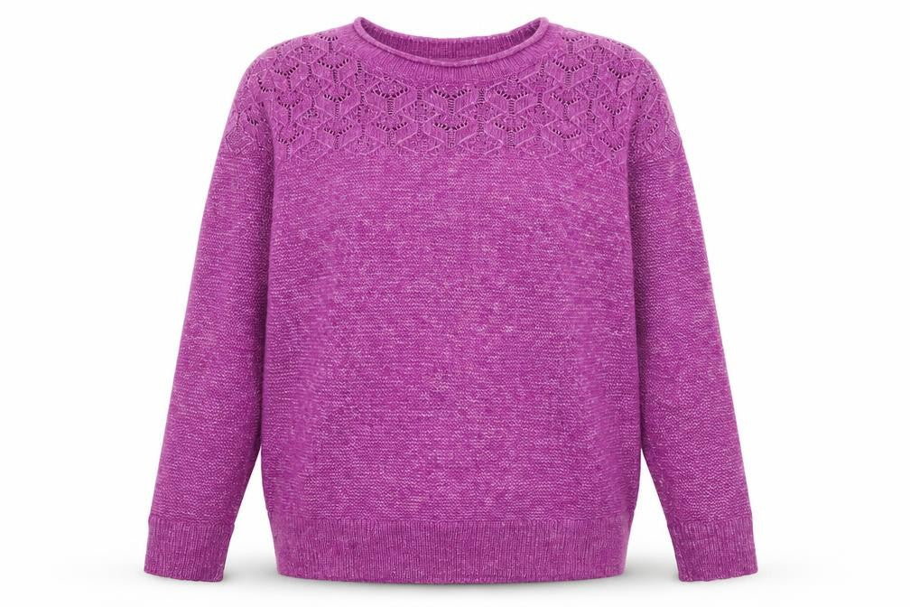 Front view of ISLE Women's Purple jumper -, size L