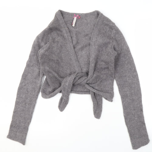 White Stuff Women's Grey Cardigan Size 14 Acrylic Wool