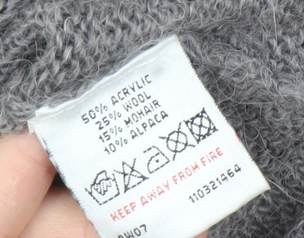 White Stuff Women's Grey Cardigan Size 14 Acrylic Wool
