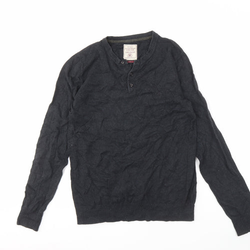 Fat Face Men's Black Henley Jumper Size S