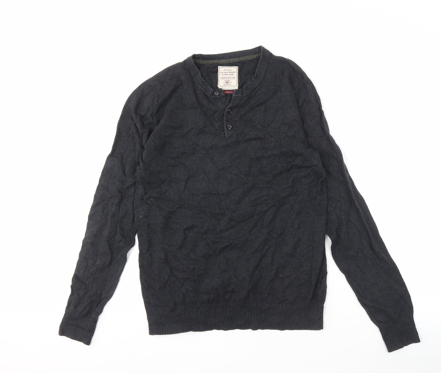 Fat Face Men's Black Henley Jumper Size S