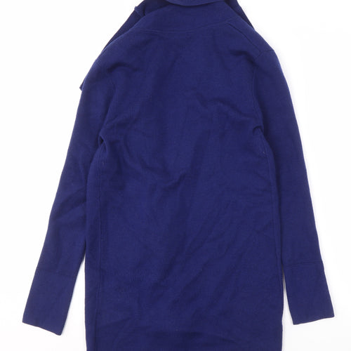 Jigsaw Women's Blue Wool Open Front Cardigan S