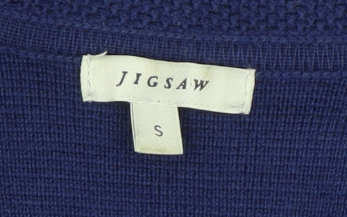 Jigsaw Women's Blue Wool Open Front Cardigan S