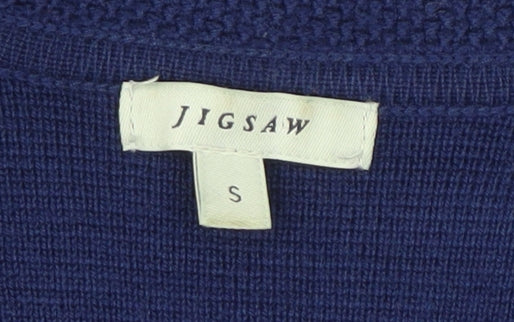Jigsaw Women's Blue Wool Open Front Cardigan S
