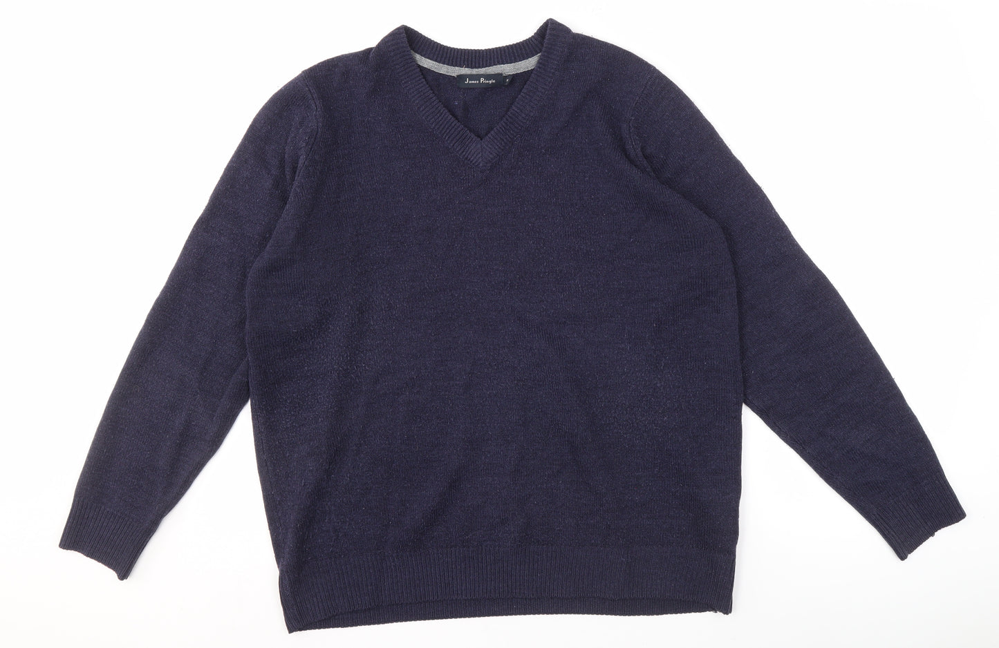 James Pringle Men's Blue V-Neck Pullover Jumper M