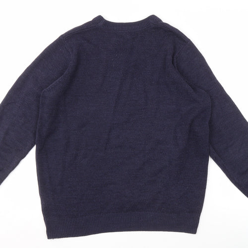 James Pringle Men's Blue V-Neck Pullover Jumper M