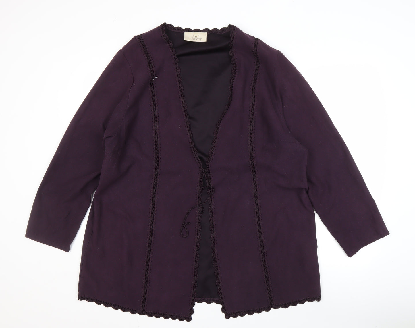 Ann Harvey Women's Purple Jacket Size 16 Long Sleeve