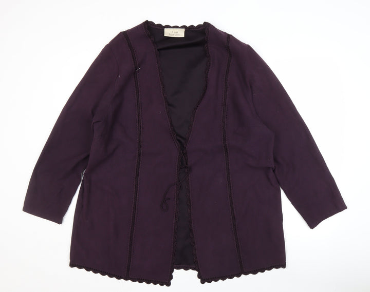 Ann Harvey Women's Purple Jacket Size 16 Long Sleeve