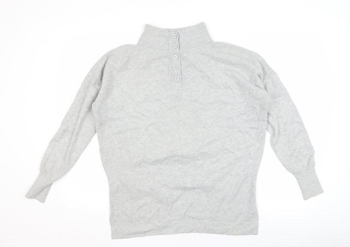 French Connection Women's Grey XS Mock Neck Pullover Jumper