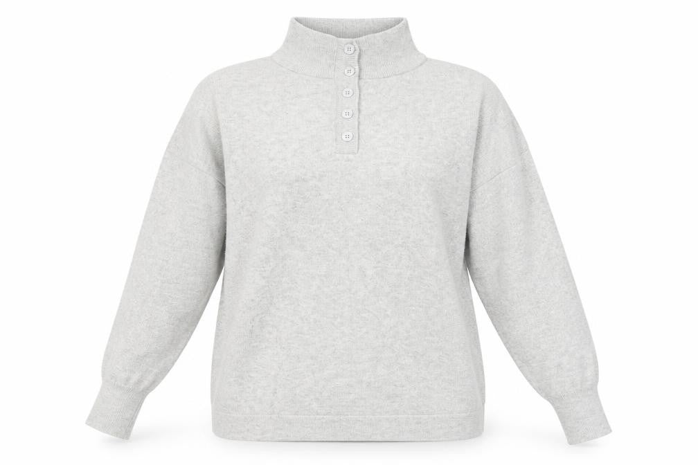 Front view of French Connection Women's Grey XS Mock Neck jumper