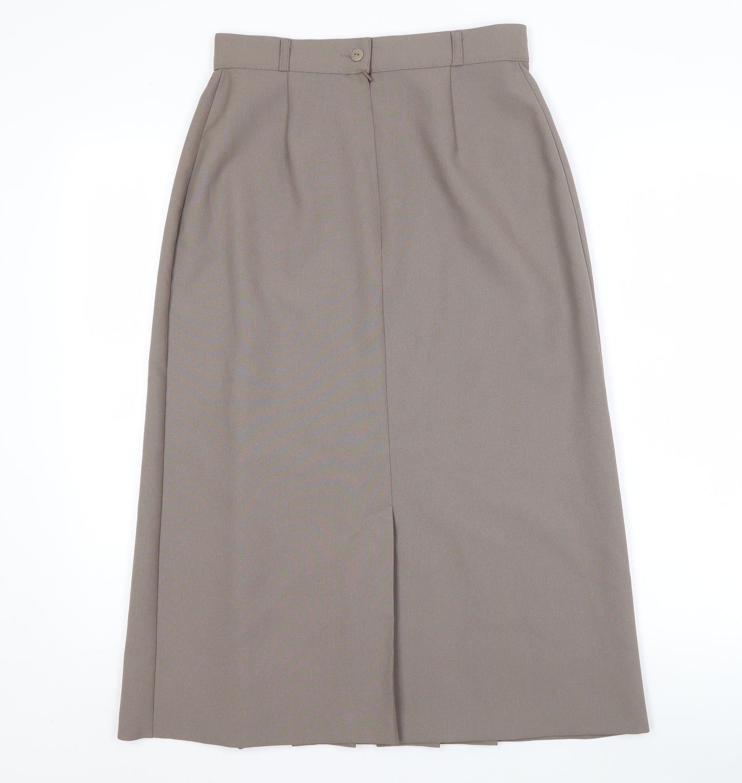 St Michael Women's Brown Pleated Midi Skirt, Size 12