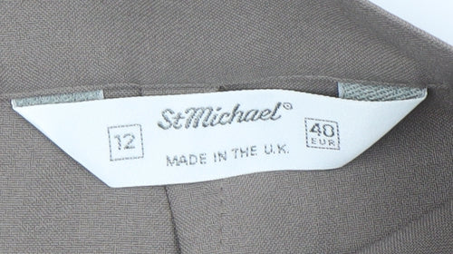 St Michael Women's Brown Pleated Midi Skirt, Size 12