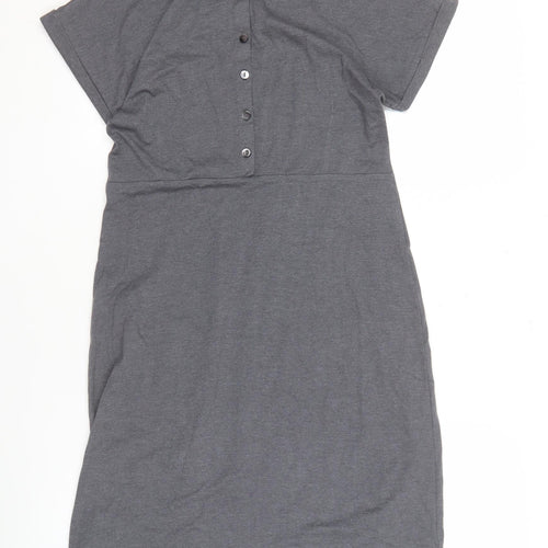 Weird Fish Women's Grey Polka Dot Short Sleeve Dress