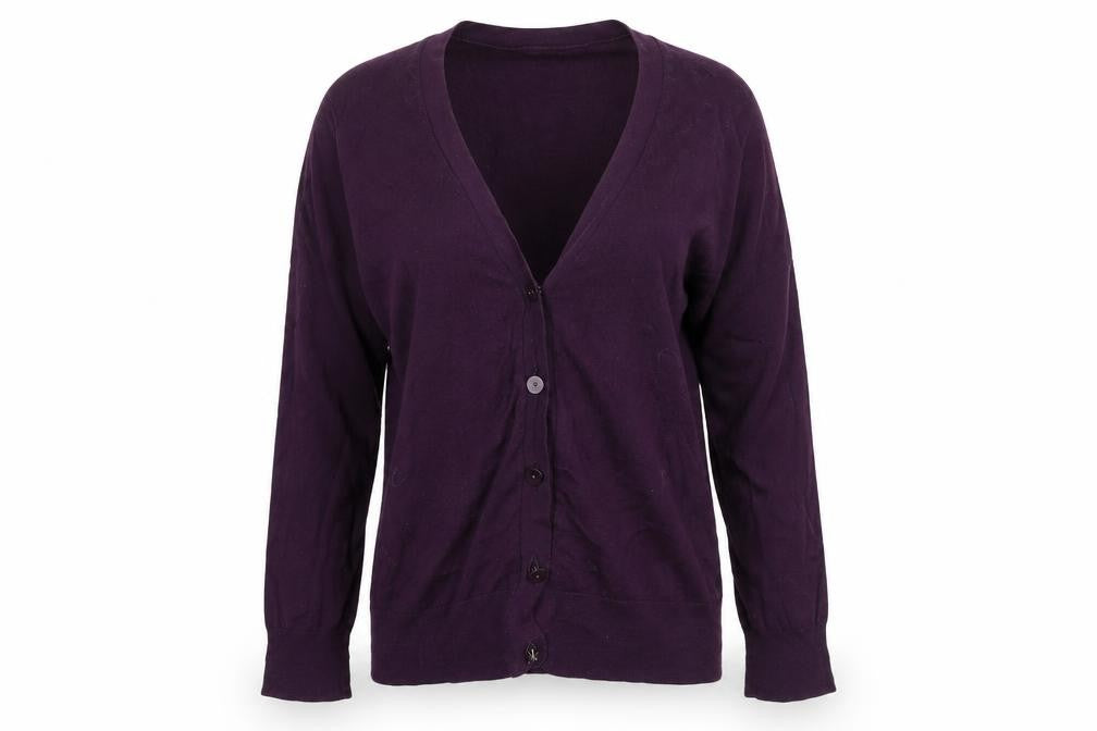 Front view of Gap Women's XS Purple Cardigan with Button Accent