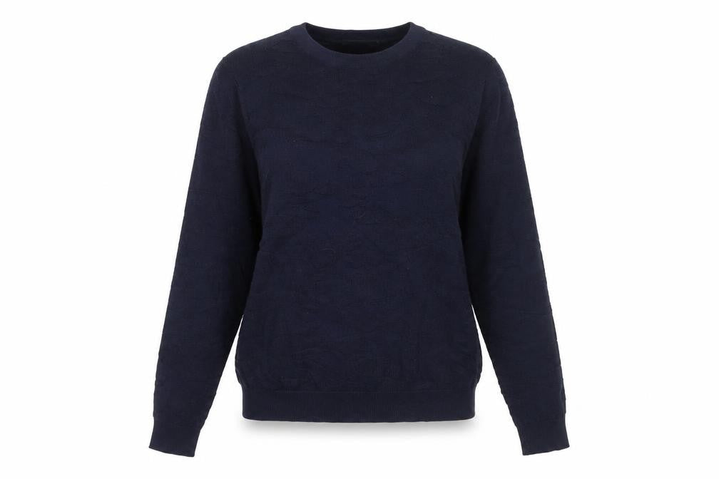 Front view of Sandwich Women's Blue jumper, size S