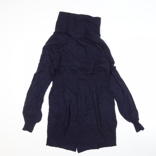 Jovonna London Women's Blue Cardigan, Size 12, High Neck