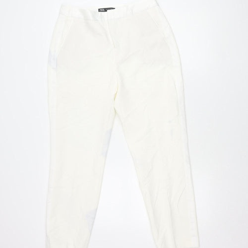 Zara Women's White Trousers L - Classic & Chic