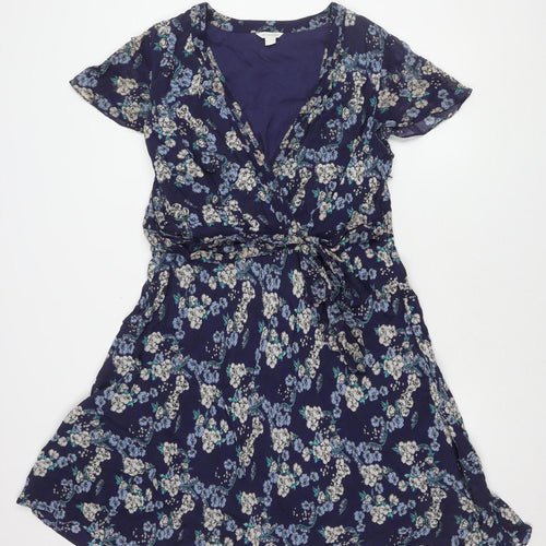 Monsoon Women's Blue Floral Dress Size 16