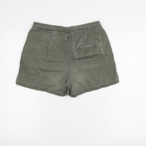 Marks and Spencer Women's Green Chino Shorts, Size 10