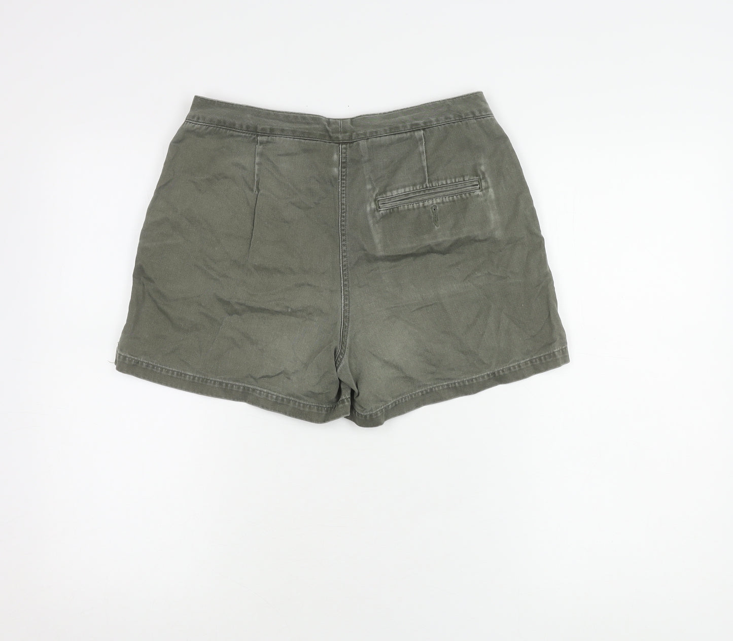 Marks and Spencer Women's Green Chino Shorts, Size 10