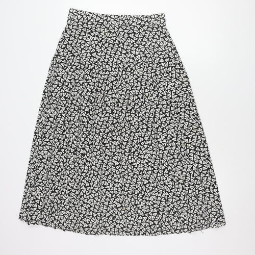 Petite Principles Women's Black Geometric Pleated Skirt