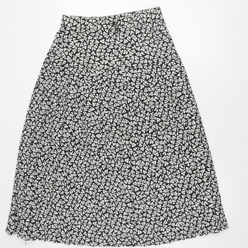 Petite Principles Women's Black Geometric Pleated Skirt